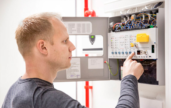 Fire protection equipment being installed in a data centre