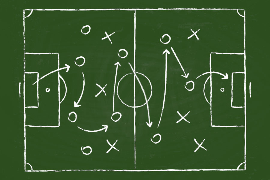 Diagram of a goal involving the whole team